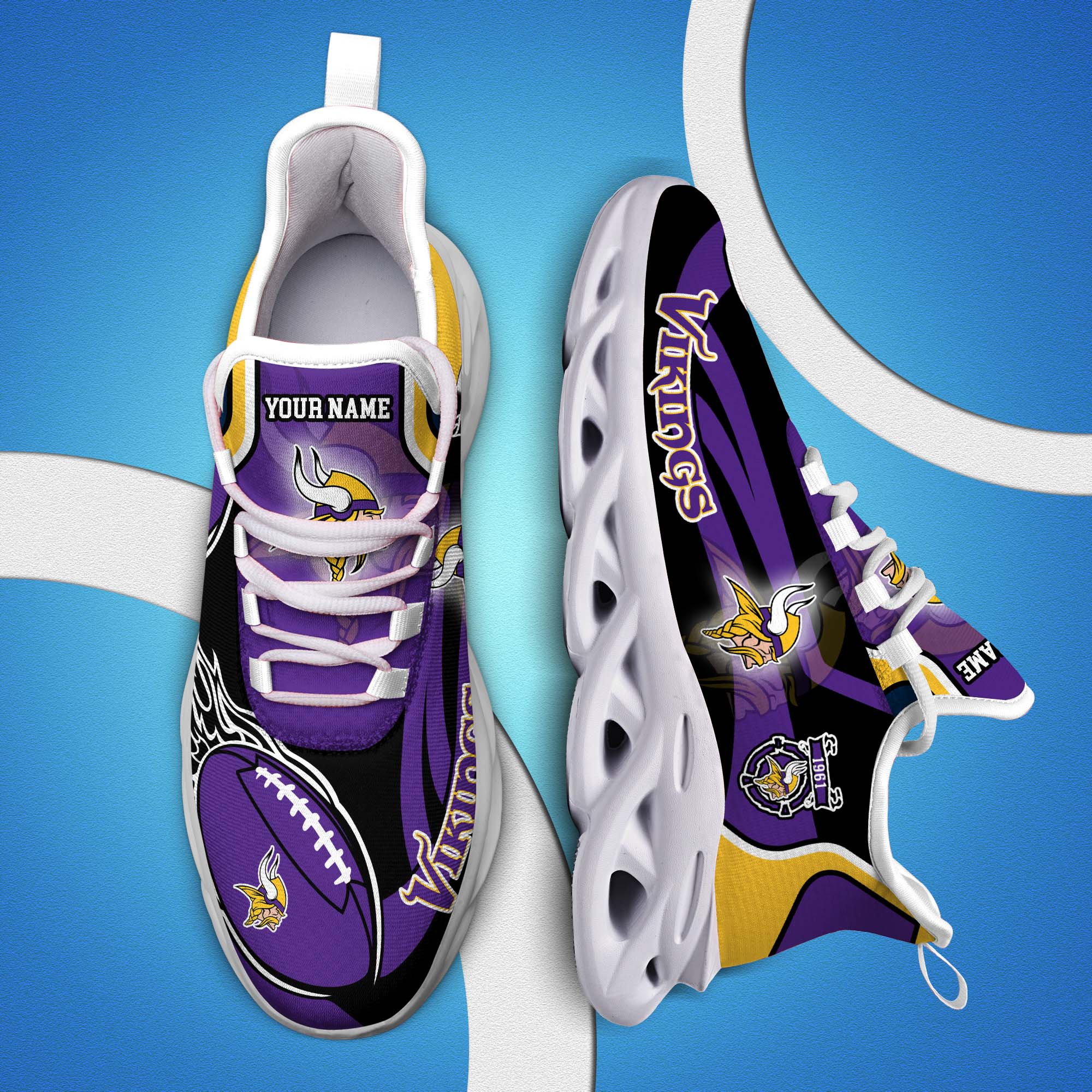 Minnesota Vikings White C Sneakers 2025 Version Personalized Your Name 090
