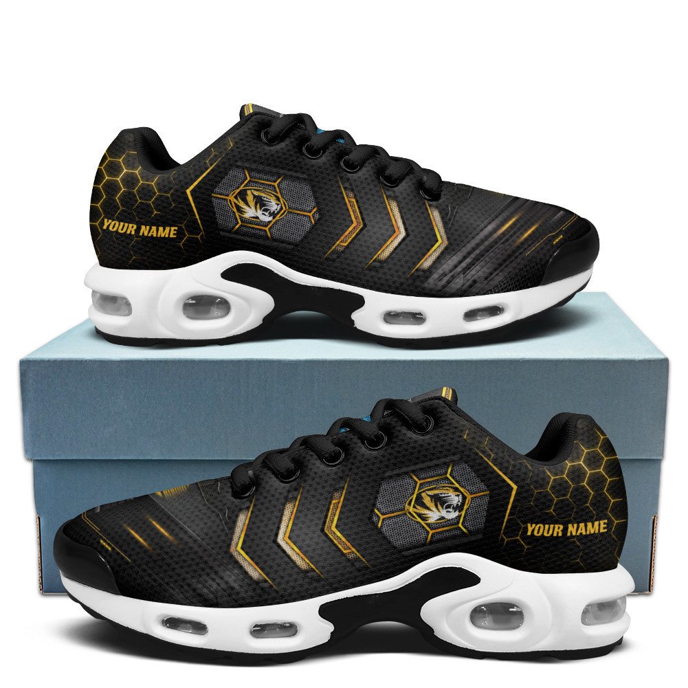 Missouri Personalized Name Team Colors Arrow Line Beehive Pattern TN Shoes Air Cushion Sneakers