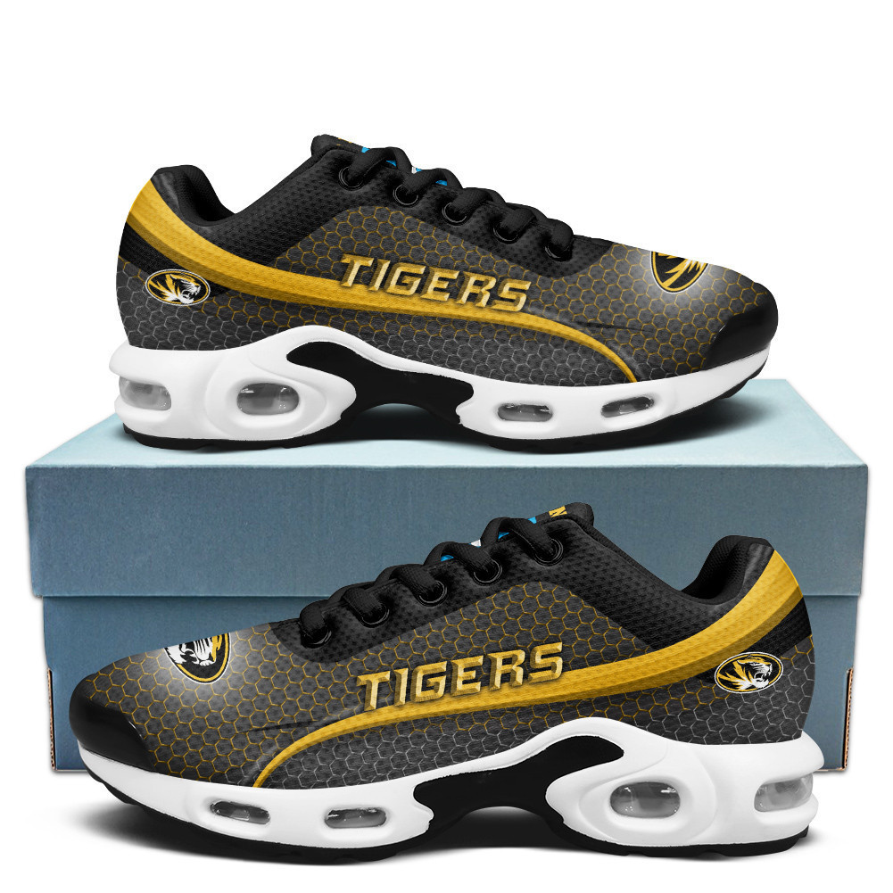 Missouri Personalized Name Team Colors Wave Line Beehive Pattern TN Shoes Air Cushion Sneakers