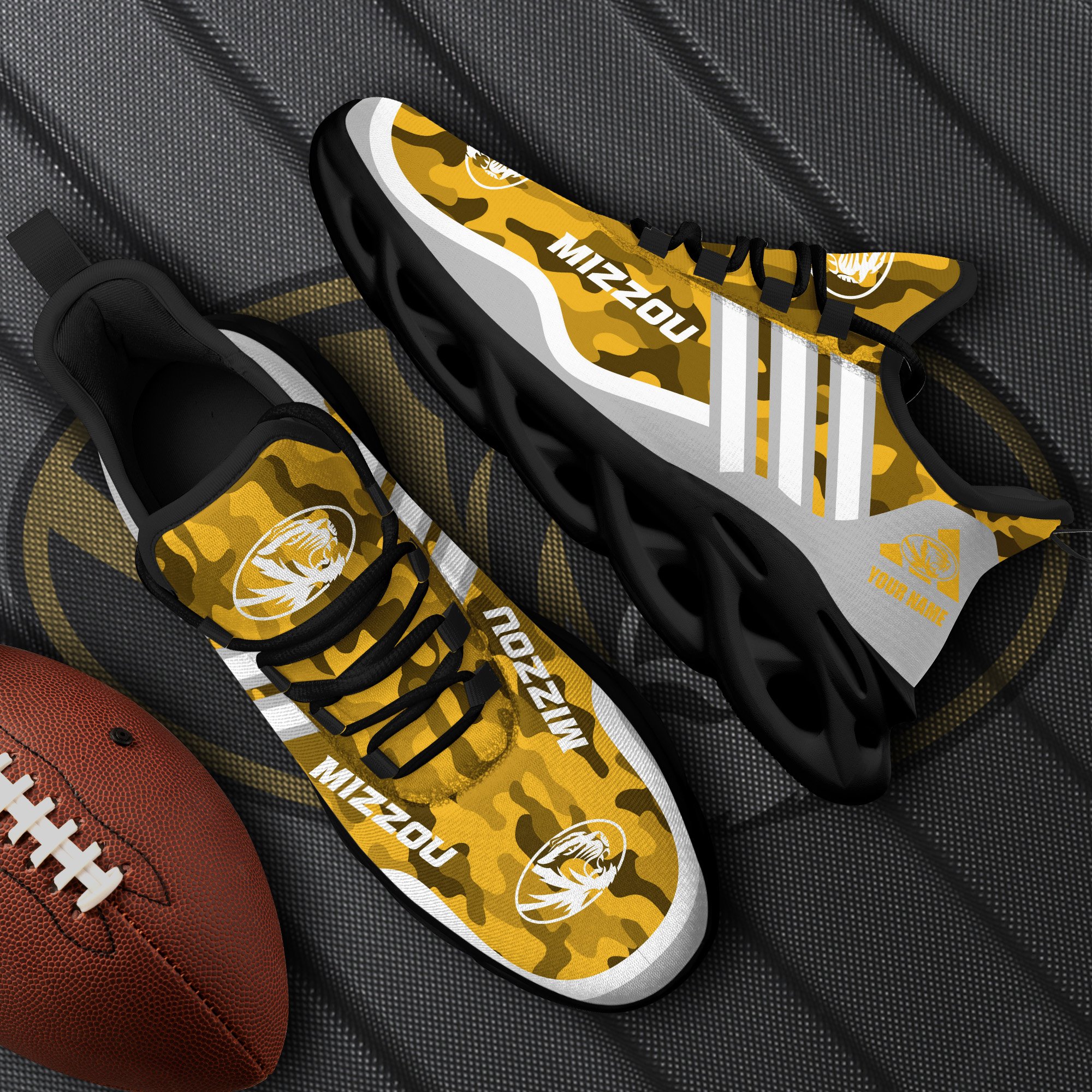Missouri Tigers Black Max Soul Shoes 2025 Versions Custom Name 466