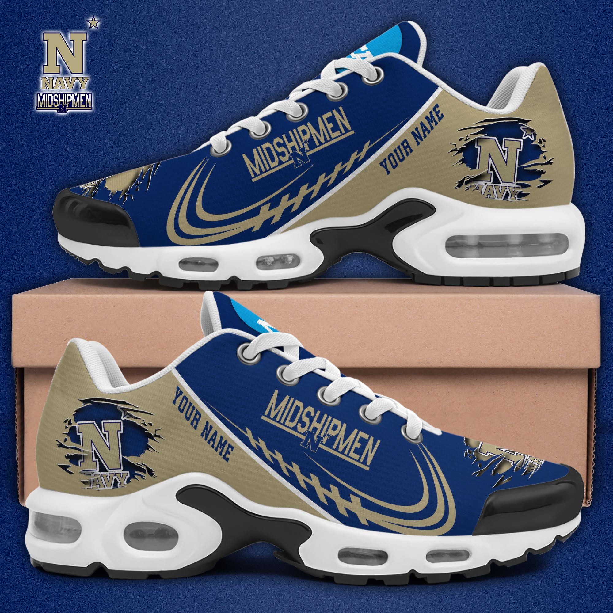 Navy Midshipmen TN Shoes 2025 Version Custom Name 
