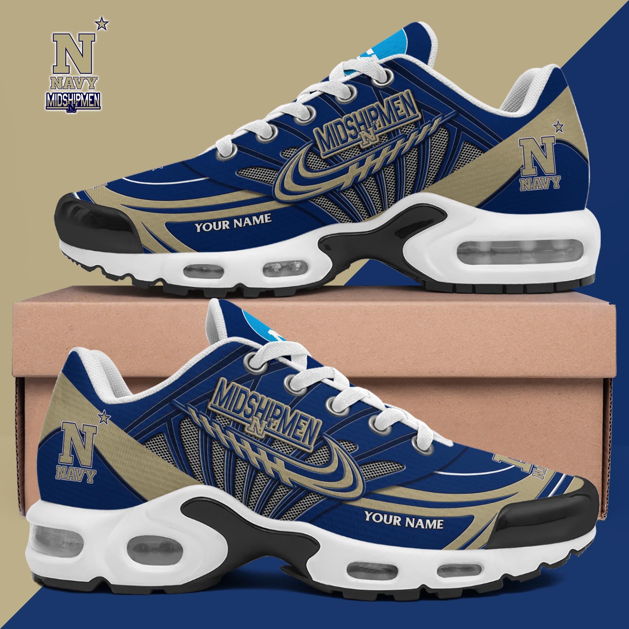 Navy Midshipmen TN Shoes 2025 Version Custom Your Name 594