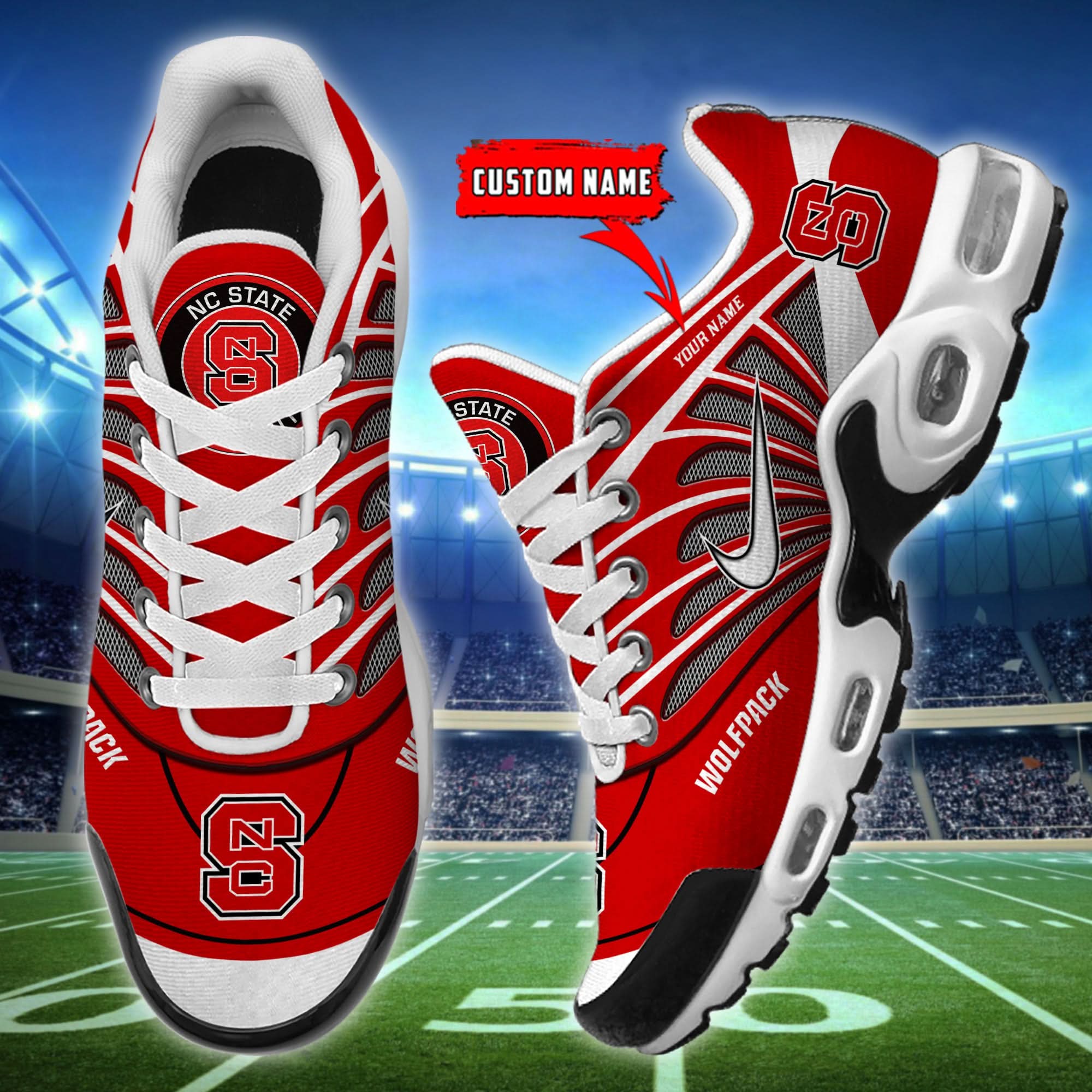 NC State Wolfpack Air Max Plus Shoes - Limited