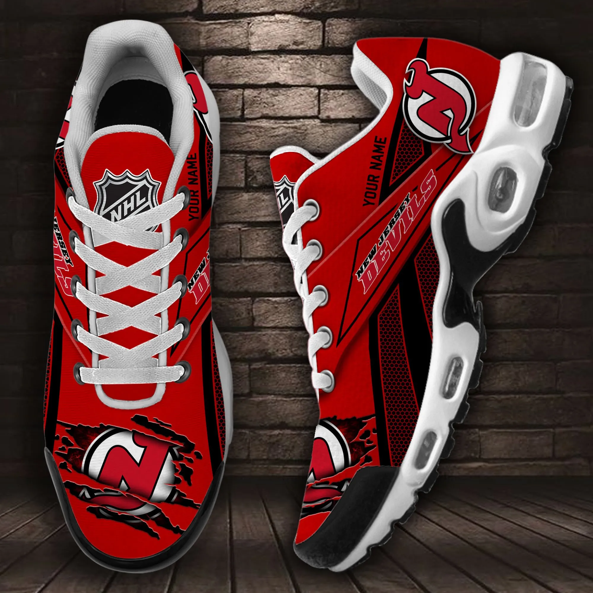 New Jersey Devils Sport Team TN Air Max Shoes Air Cushion Sneakers 702YM-8183