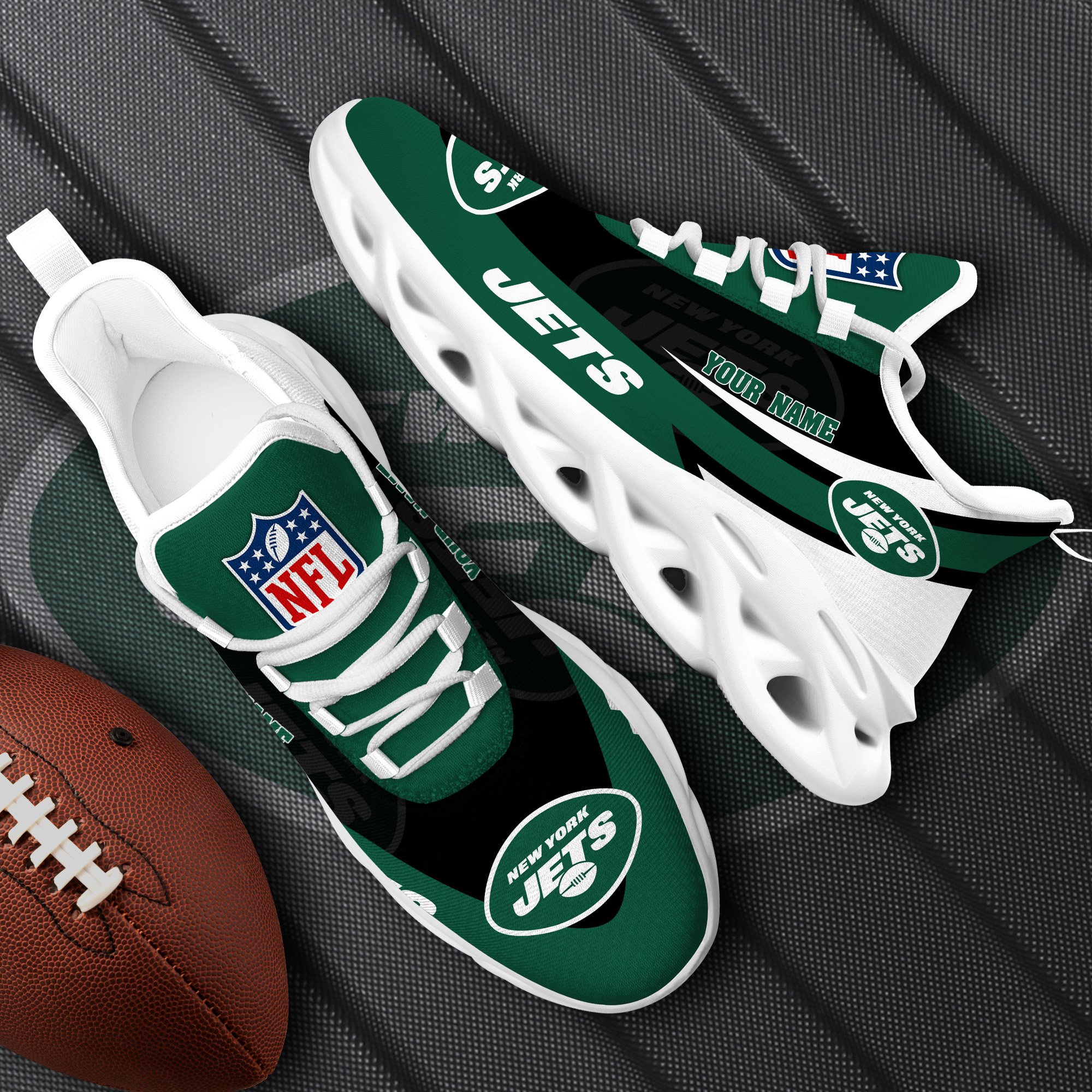 New York Jets White Max Soul Shoes 2025 Versions Custom Your Name, Sports Gift For Fan, Sport Gifts PH410