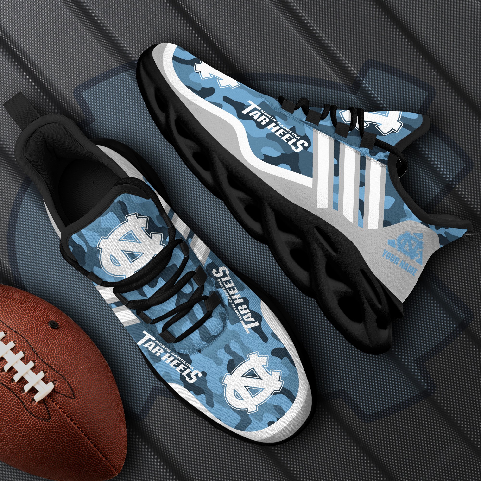 North Carolina Tar Heels Black Max Soul Shoes 2025 Versions Custom Name 466