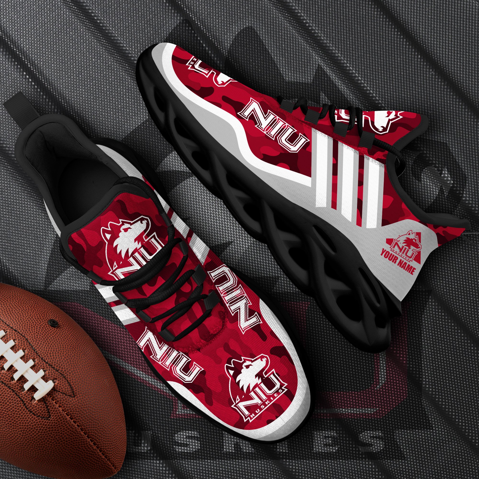 Northern Illinois Huskies Black Max Soul Shoes 2025 Versions Custom Name 466