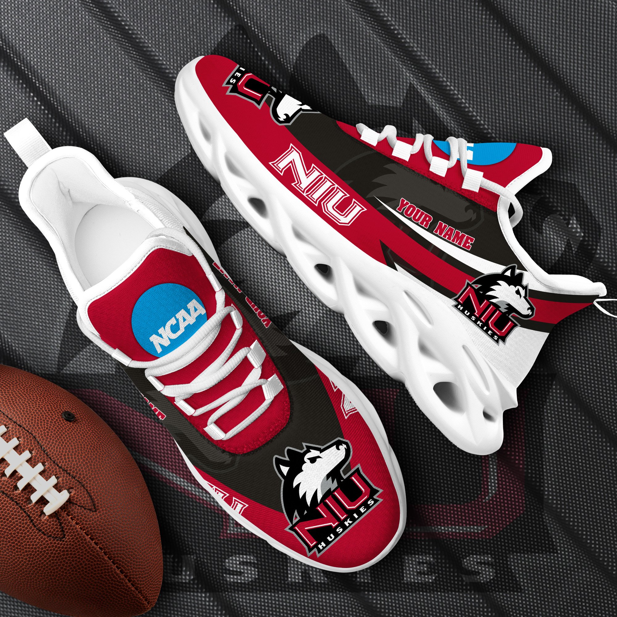 Northern Illinois Huskies White Max Soul Shoes 2025 Versions Custom Your Name, Sports Gift For Fan PH019