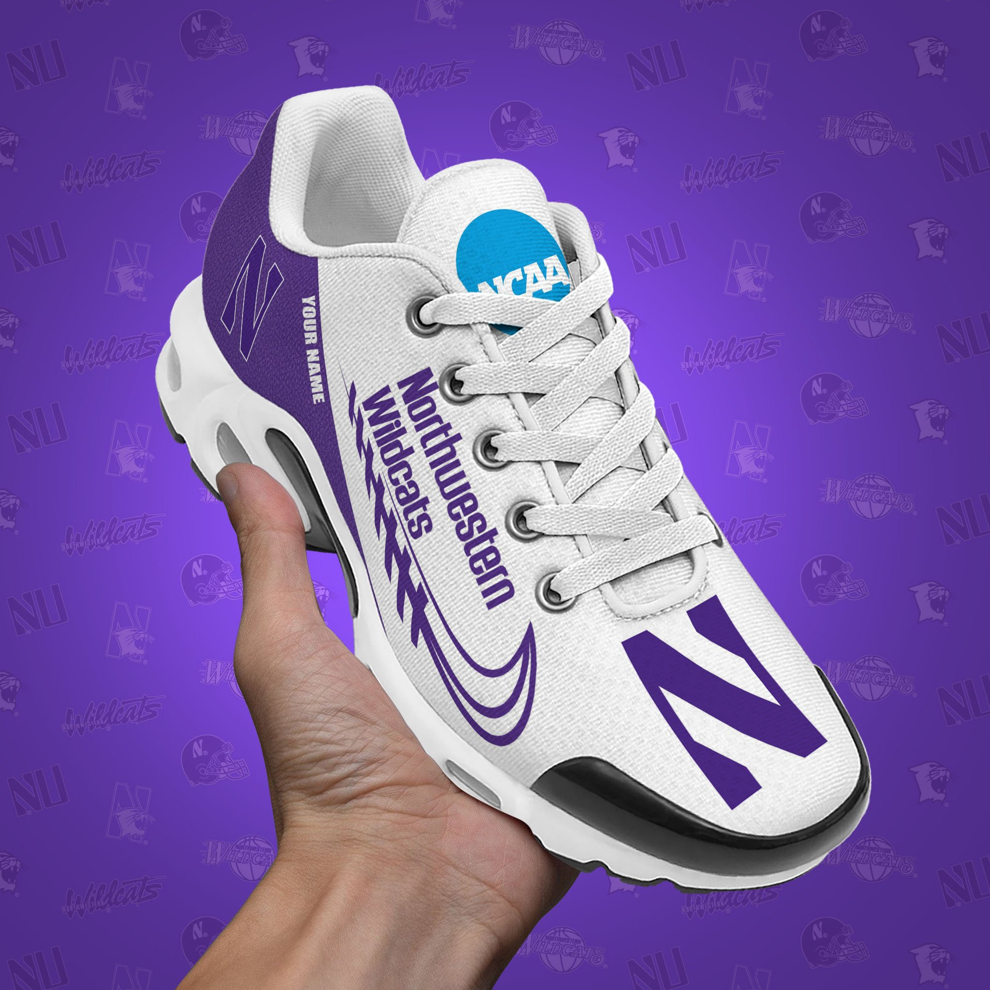 Northwestern Wildcats TN Shoes Custom Your Name 514