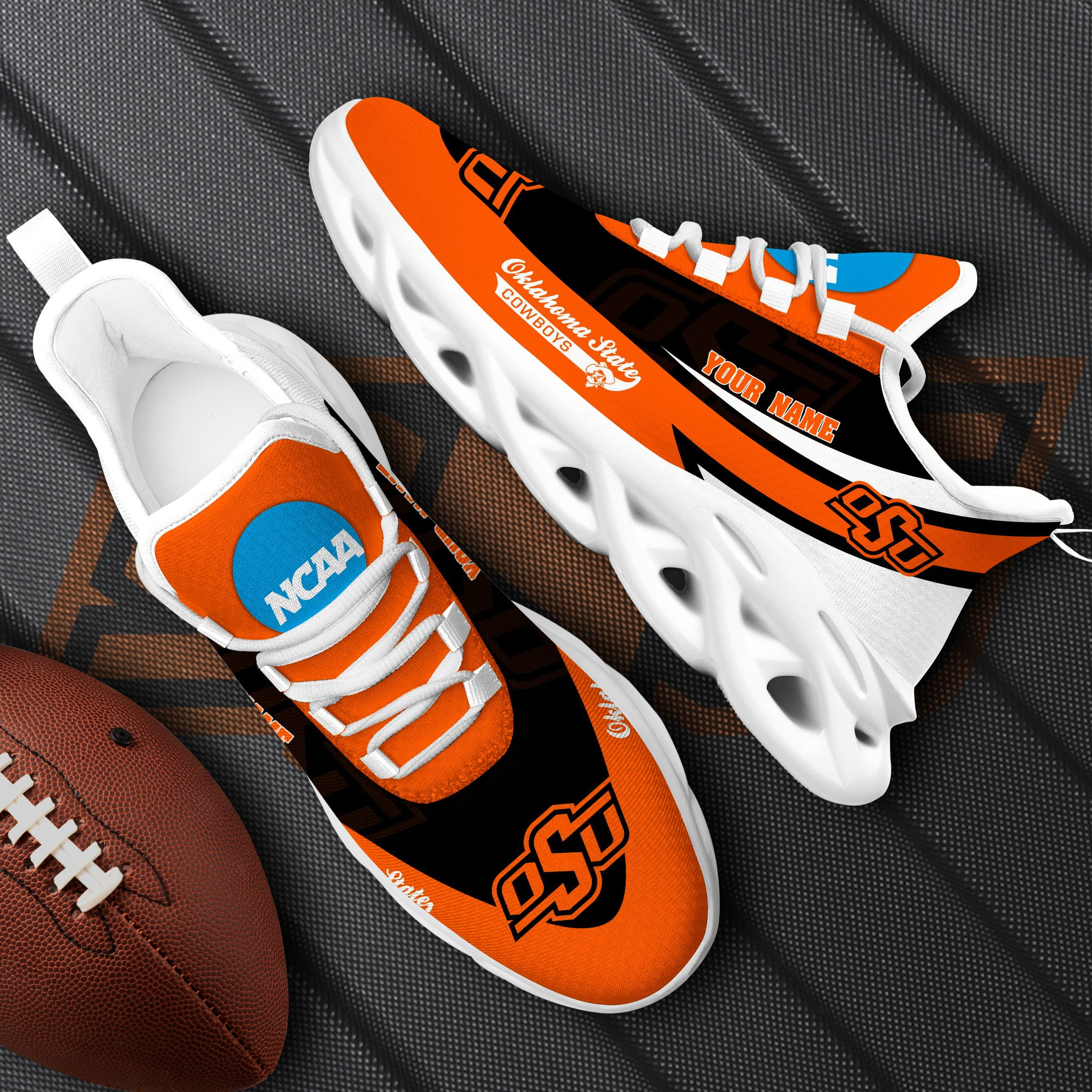 Oklahoma State Cowboys White Max Soul Shoes 2025 Versions Custom Your Name, Sports Gift For Fan PH019