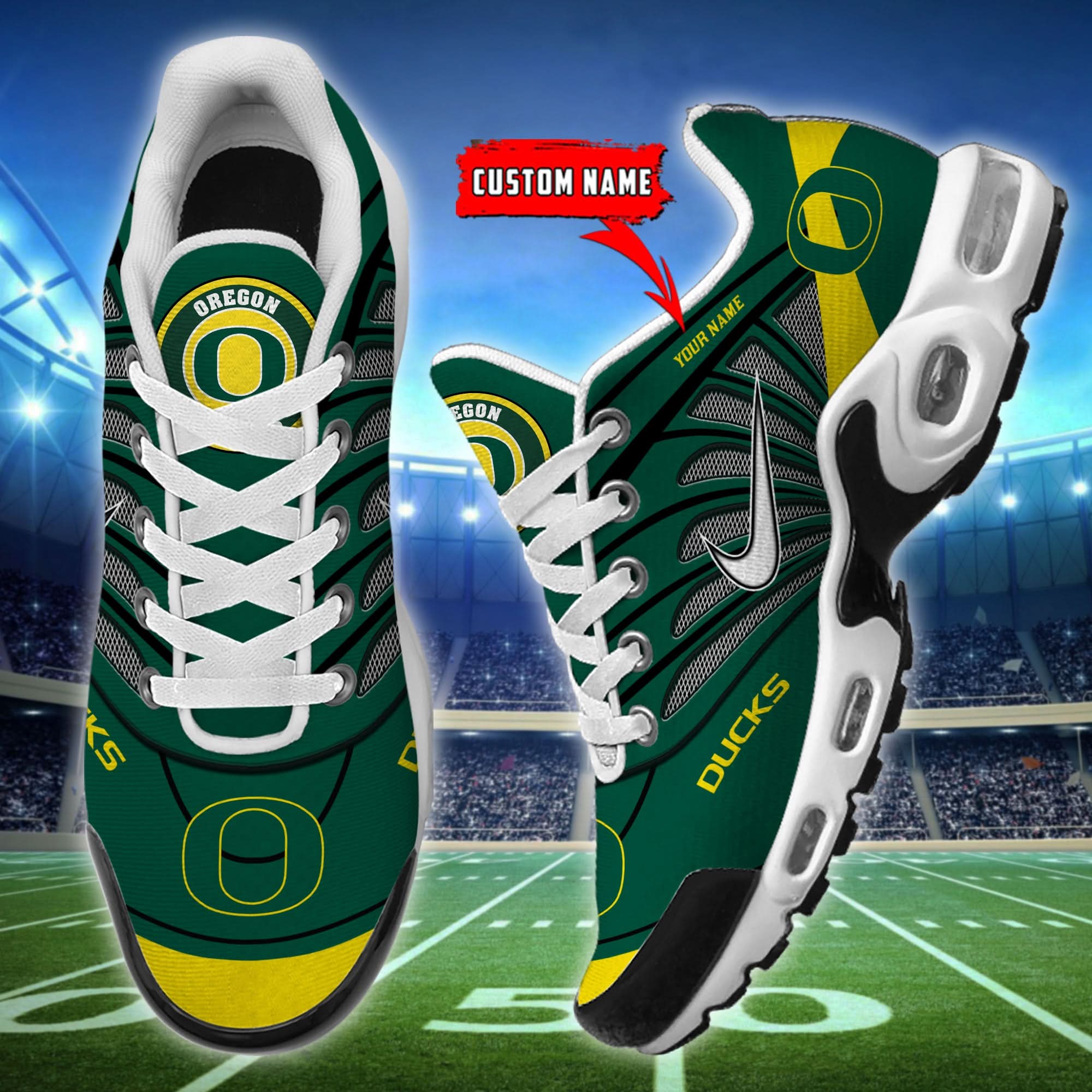 Oregon Ducks  Air Max Plus Shoes - Limited