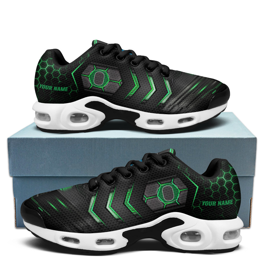 Oregon Personalized Name Team Colors Arrow Line Beehive Pattern TN Air Max Shoes Air Cushion Sneakers