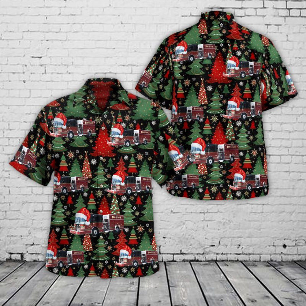 Owensville, Indiana, Owensville Montgomery Township Fire Protection District Christmas Hawaiian Shirt, Xmas Hawaiian Shirts