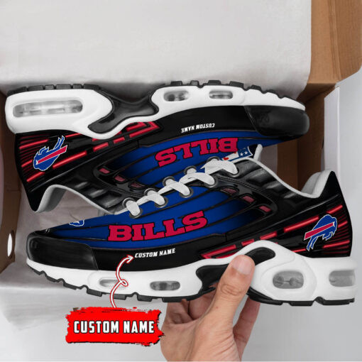 Personalized Buffalo Bills Black And Team Color Stripes Black TN Shoes Air Cushion Sneakers