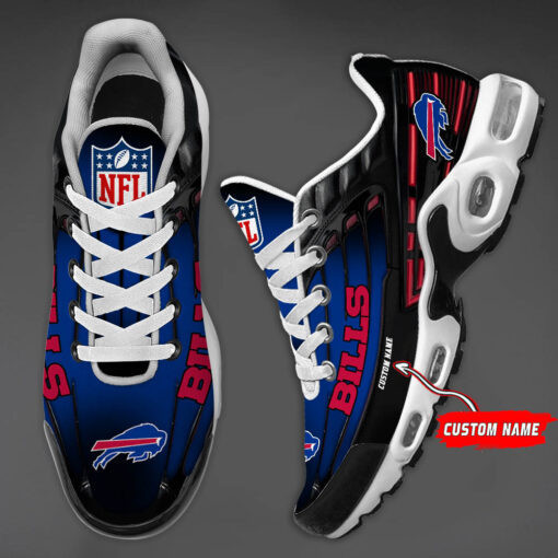 Personalized Buffalo BillsBlack And Team Color Stripes Black TN Air Max Shoes Air Cushion Sneakers