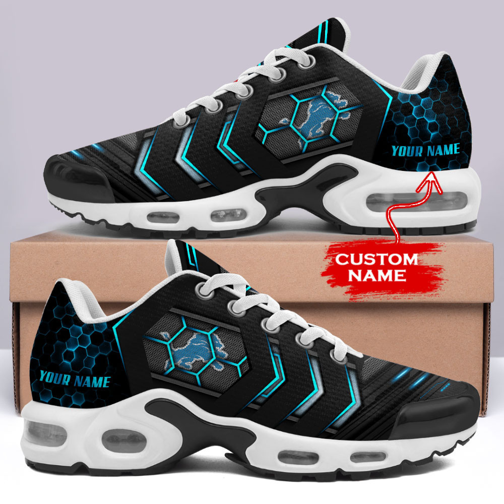 Personalized Detroit Lions Team Logo Team Neon Color TN Shoes Air Cushion Sneakers