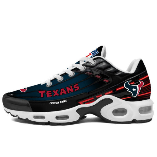 Personalized Houston TexansBlack And Team Color Stripes Black TN Air Max Shoes Air Cushion Sneakers