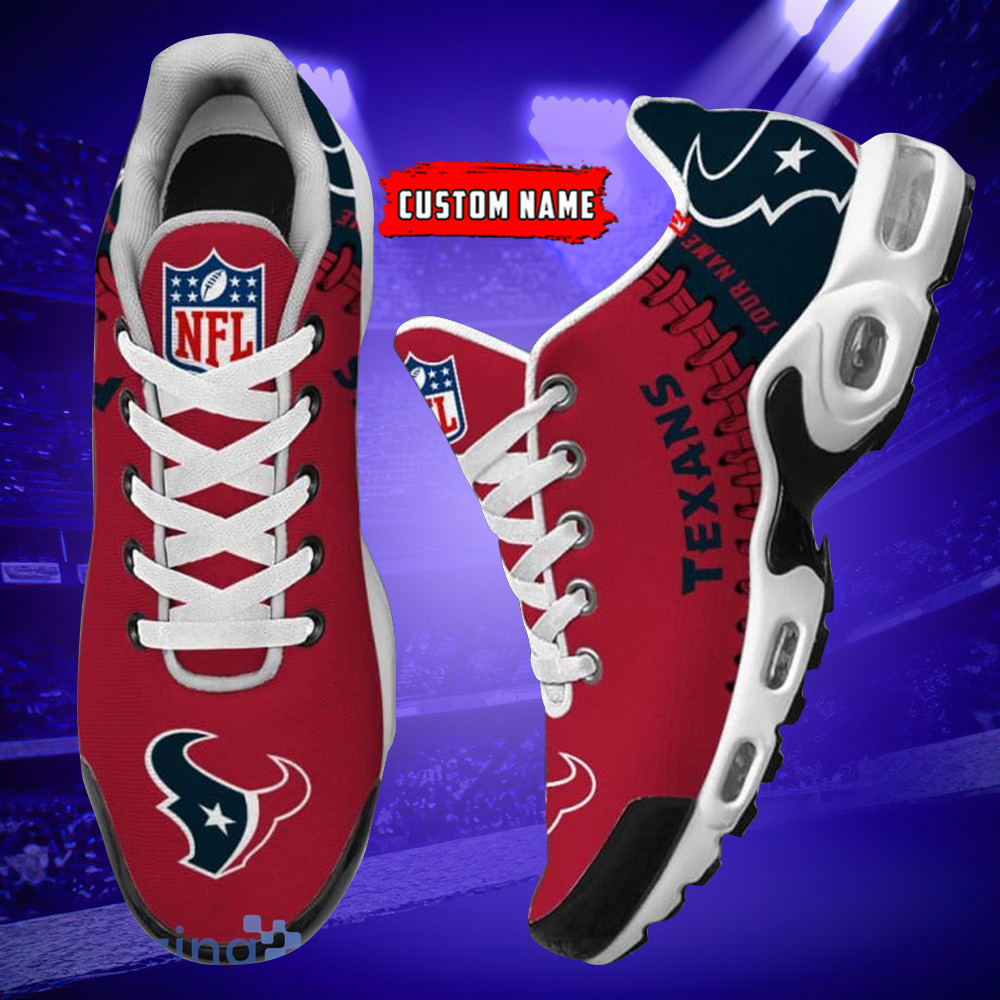 Personalized Houston TexansTeam Logo Rugby Ball Pattern TN Air Max Shoes Air Cushion Sneakers