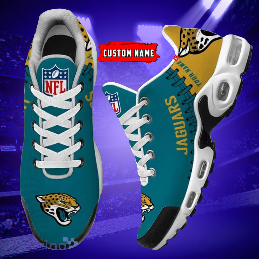 Personalized Jacksonville JaguarsTeam Logo Rugby Ball Pattern TN Air Max Shoes Air Cushion Sneakers