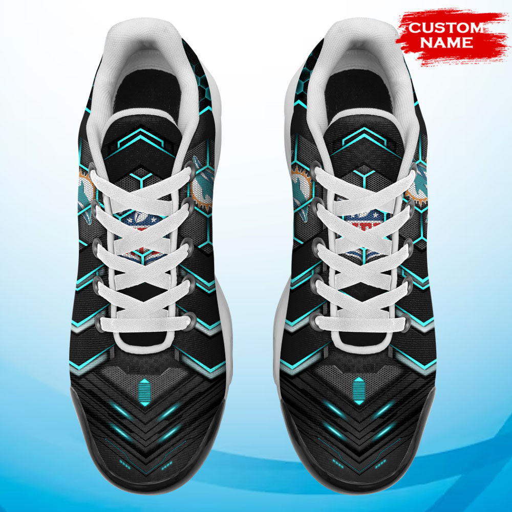 Personalized Miami DolphinsTeam Logo Team Neon Color TN Air Max Shoes Air Cushion Sneakers