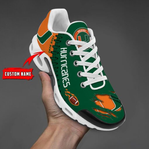 Personalized Miami Hurricanes Team Logo Pattern TN Air Max Shoes Air Cushion Sneakers