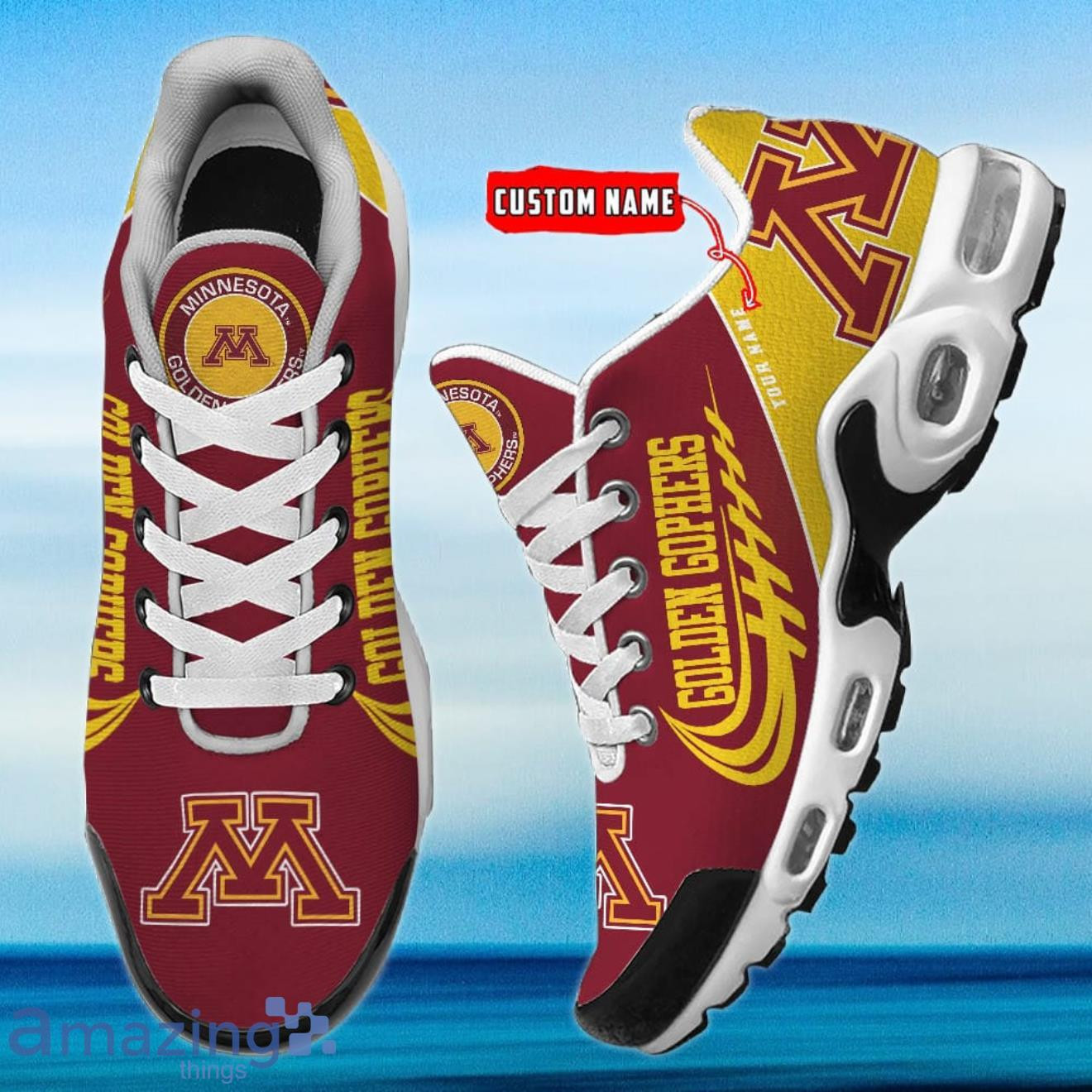 Personalized Minnesota Golden Gophers Team Logo And Color TN Air Max Shoes Air Cushion Sneakers