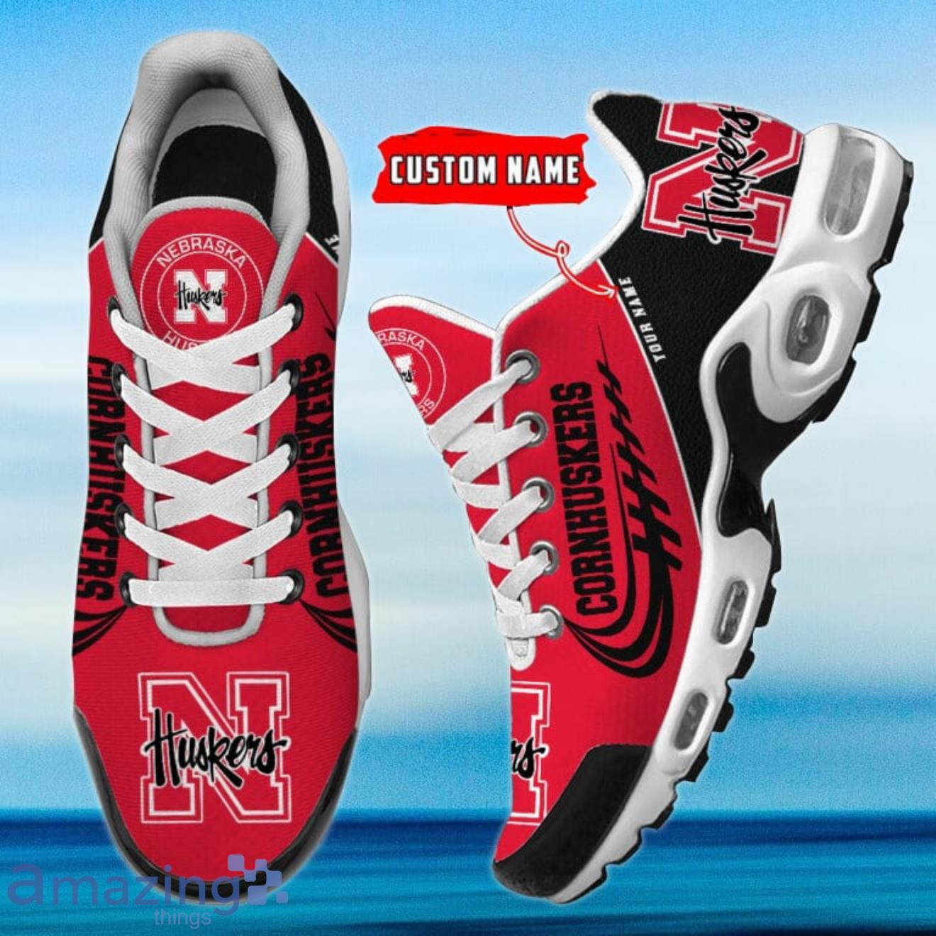 Personalized Nebraska Cornhuskers Team Logo And Color TN Air Max Shoes Air Cushion Sneakers