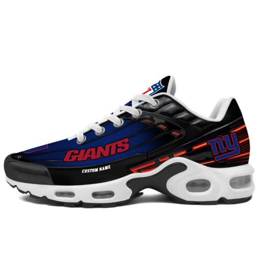 Personalized New York GiantsBlack And Team Color Stripes Black TN Air Max Shoes Air Cushion Sneakers