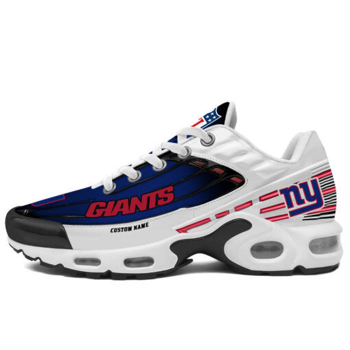 Personalized New York GiantsBlack And Team Color Stripes White TN Air Max Shoes Air Cushion Sneakers