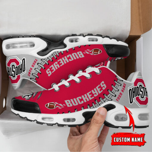 Personalized Ohio State Buckeyes Team Logo Rugby Ball Pattern TN Air Max Shoes Air Cushion Sneakers