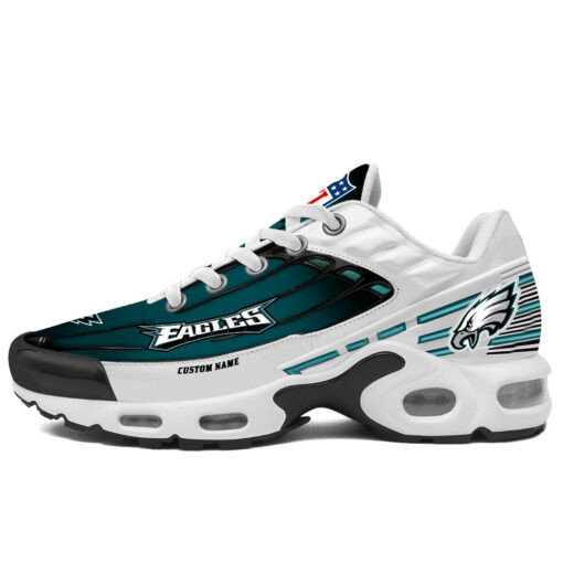 Personalized Philadelphia EaglesBlack And Team Color Stripes White TN Air Max Shoes Air Cushion Sneakers