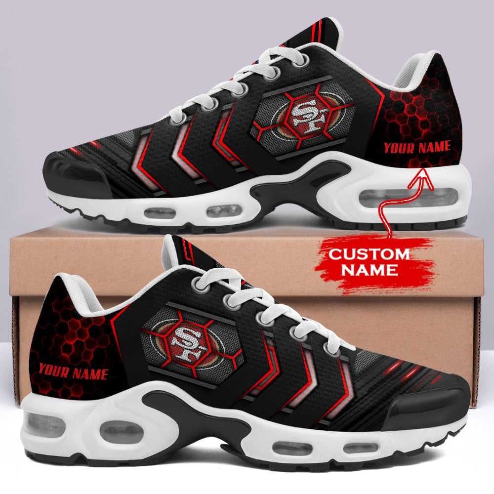 Personalized San Francisco 49ers Team Logo Team Neon Color TN Air Max Shoes Air Cushion Sneakers
