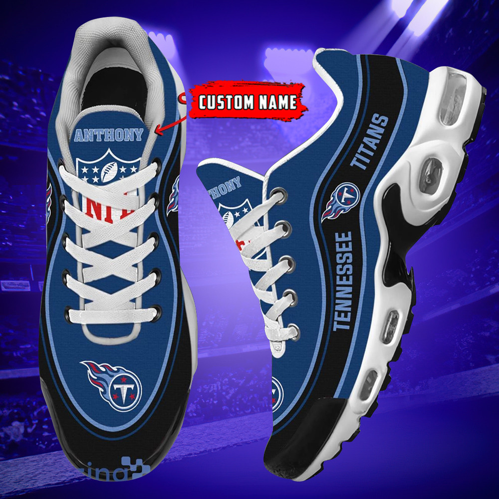 Personalized Tennessee TitansTeam Logo Team Name On Black TN Air Max Shoes Air Cushion Sneakers