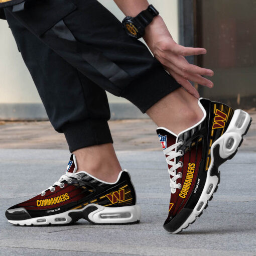 Personalized Washington CommandersBlack And Team Color Stripes Black TN Air Max Shoes Air Cushion Sneakers