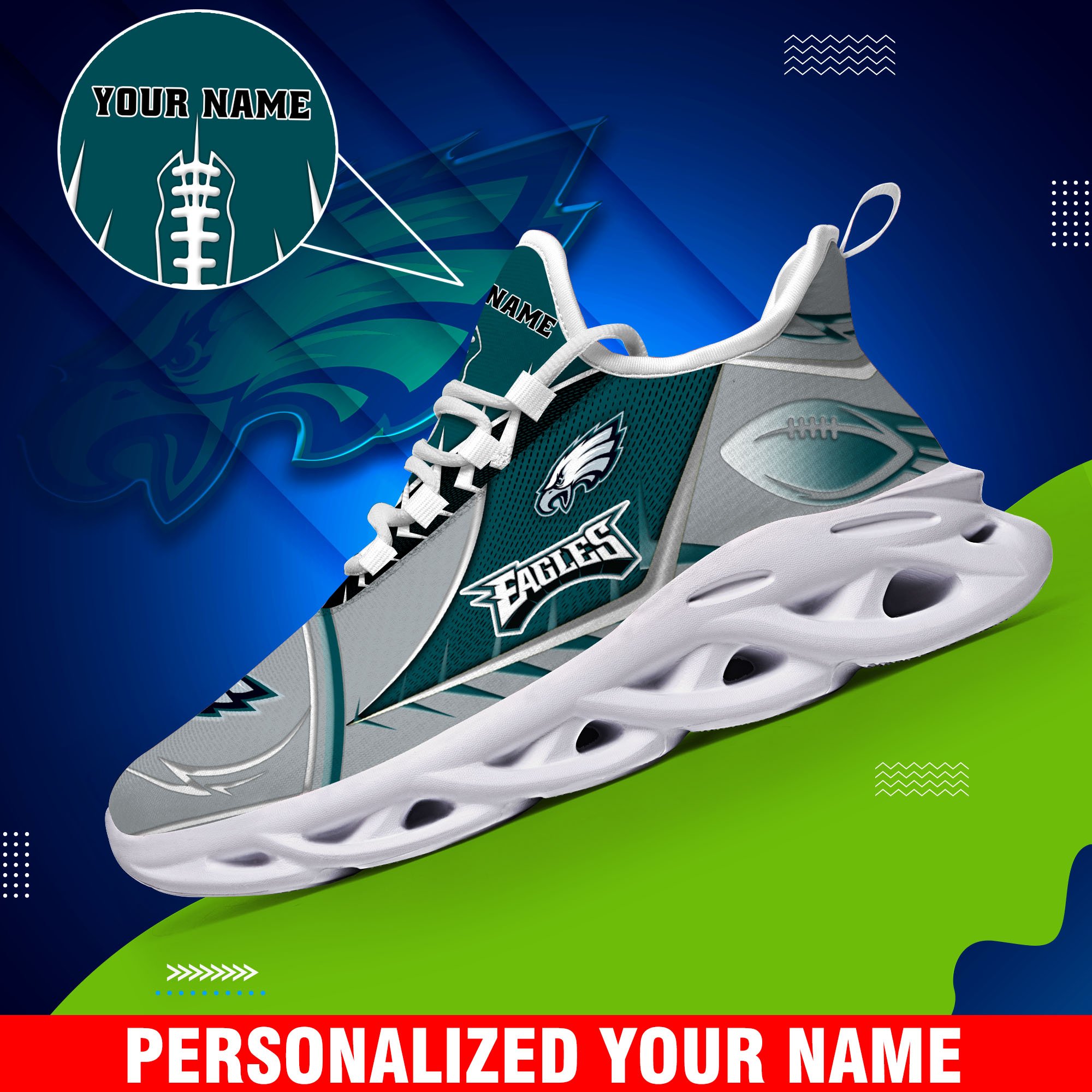 Philadelphia Eagles Sport White C Sneakers 2025 Version Personalized Your Name 528