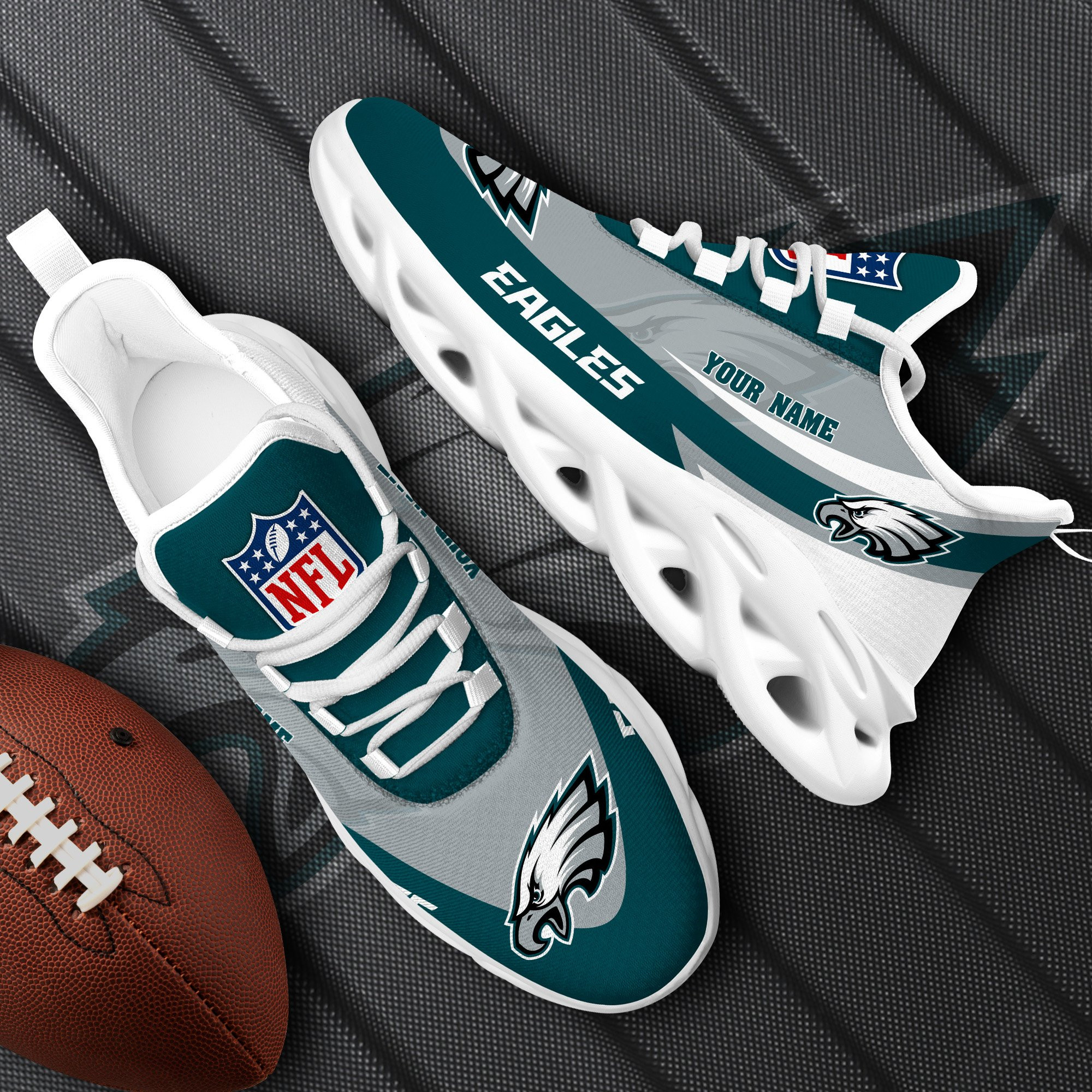 Philadelphia Eagles White Max Soul Shoes 2025 Versions Custom Your Name, Sports Gift For Fan, Sport Gifts PH410