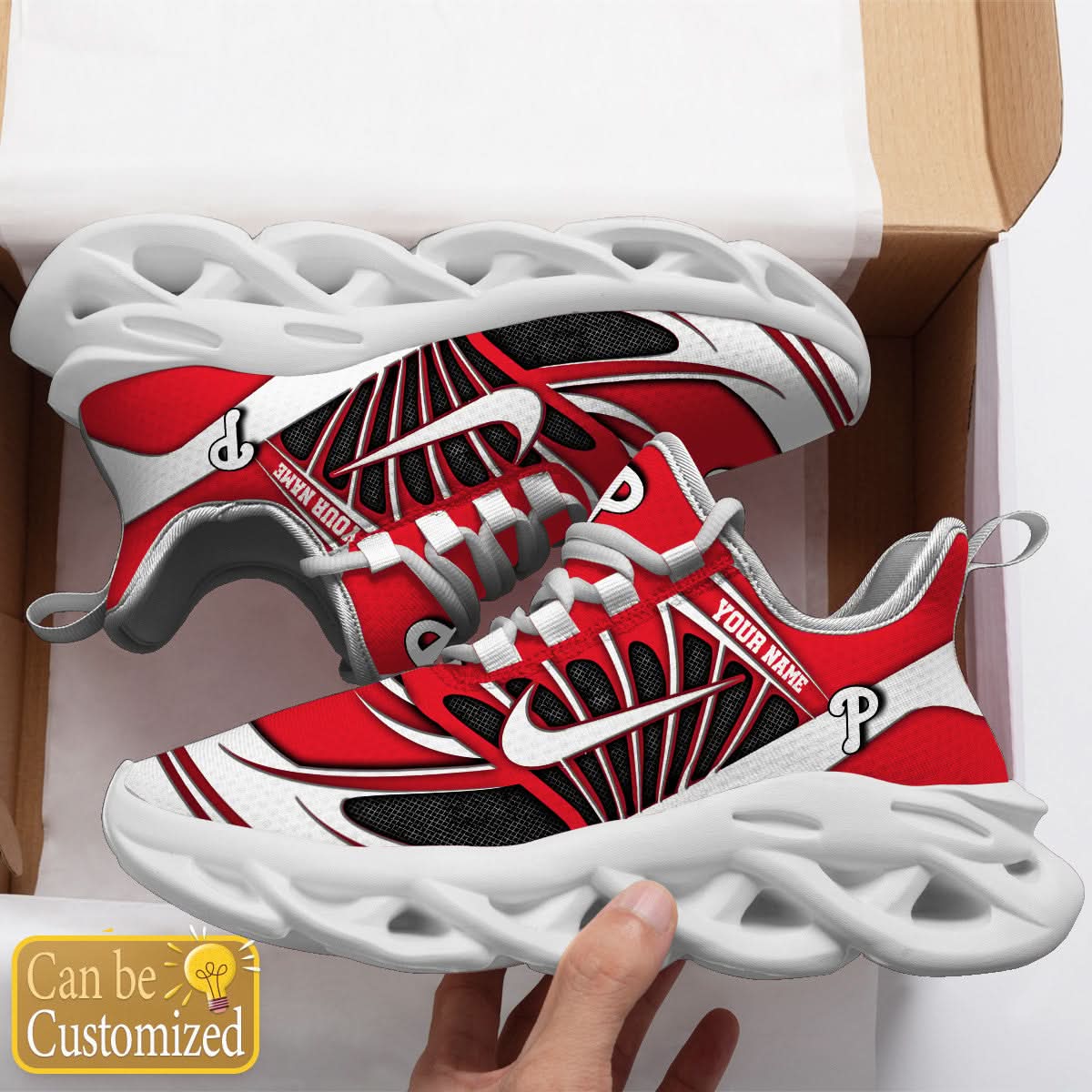Philadelphia Phillies Max Soul Sneakers Personalized