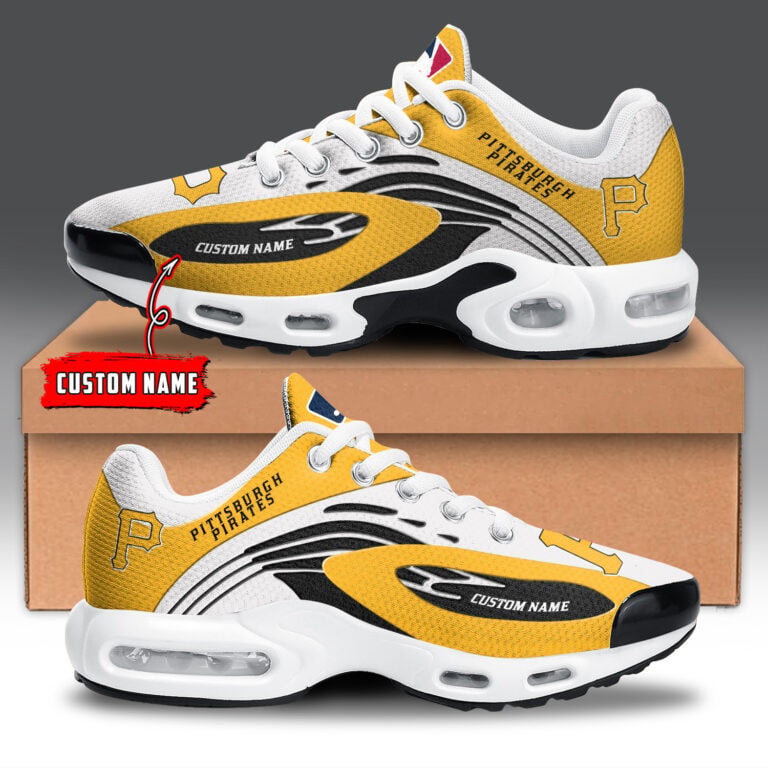 Pittsburgh Pirates Personalized Name Team Logo Mix Colors Wave Line TN Air Max Shoes Air Cushion Sneakers