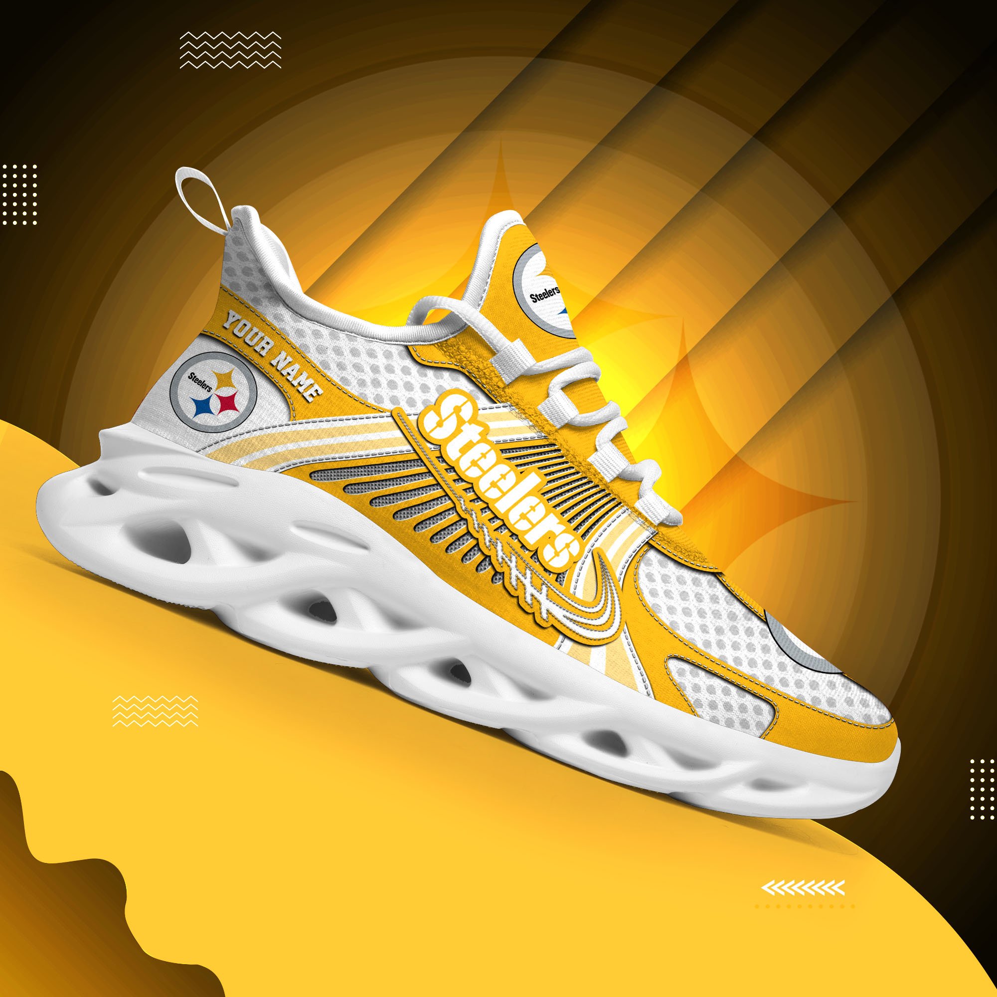 Pittsburgh Steelers Clunky Sneakers Custom Your Name, Sport Sneakers ...