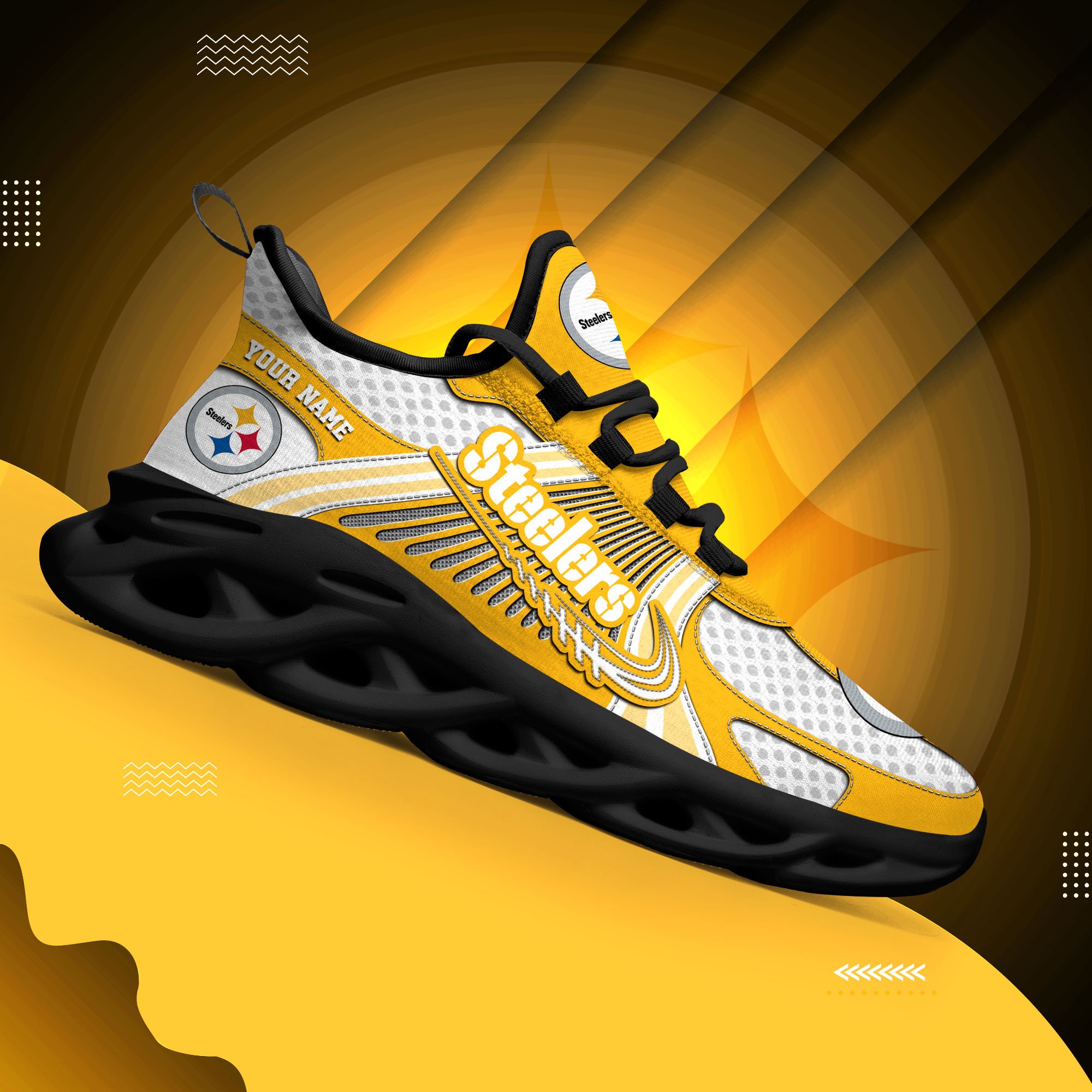 Pittsburgh Steelers Clunky Sneakers Custom Your Name, Sport Sneakers ...