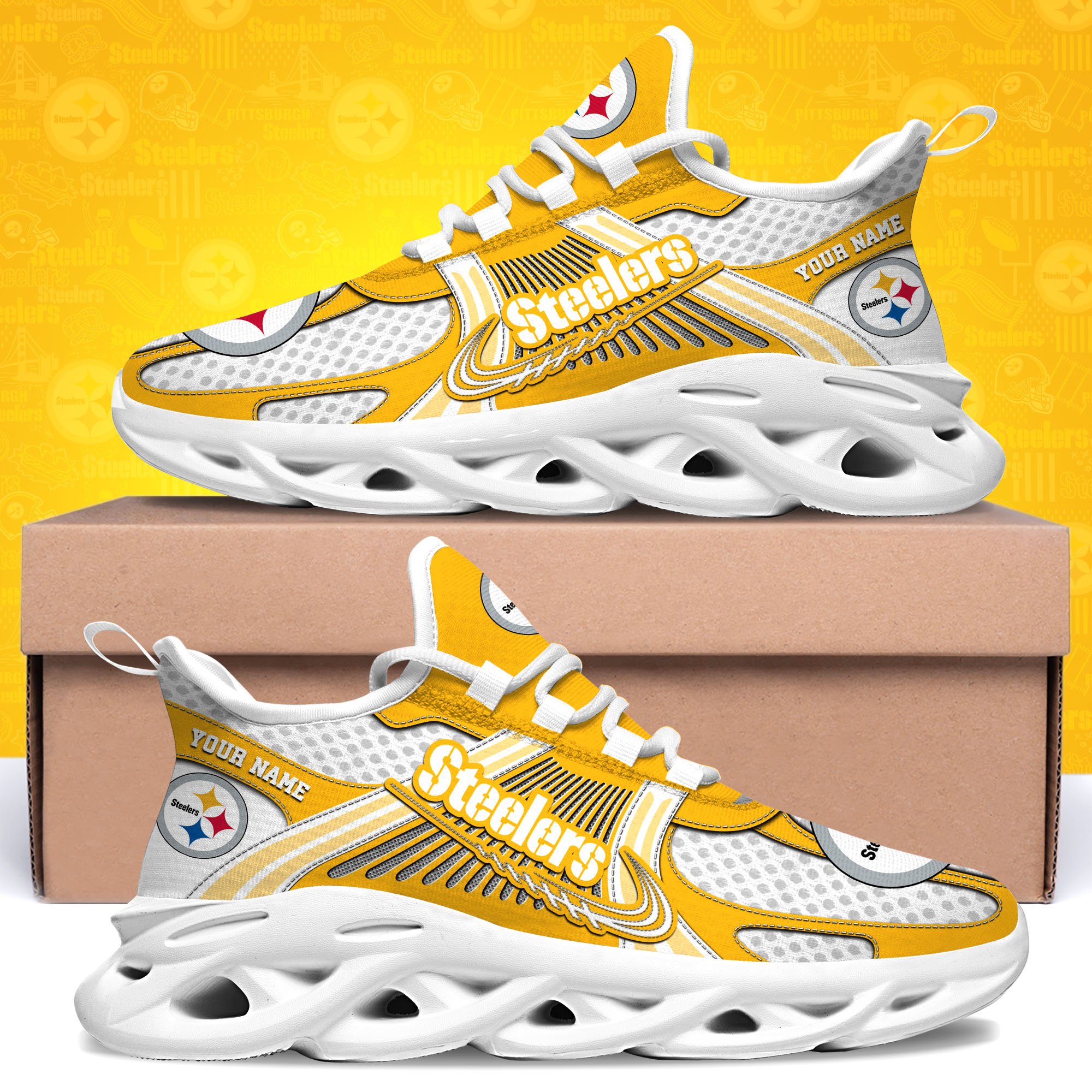 Pittsburgh Steelers Clunky Sneakers Custom Your Name, Sport Sneakers ...