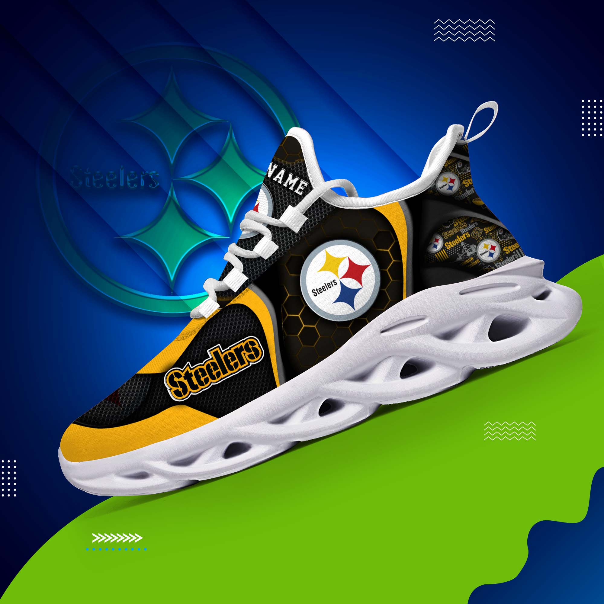Pittsburgh Steelers White C Sneakers 2025 Version Personalized Your Name 432