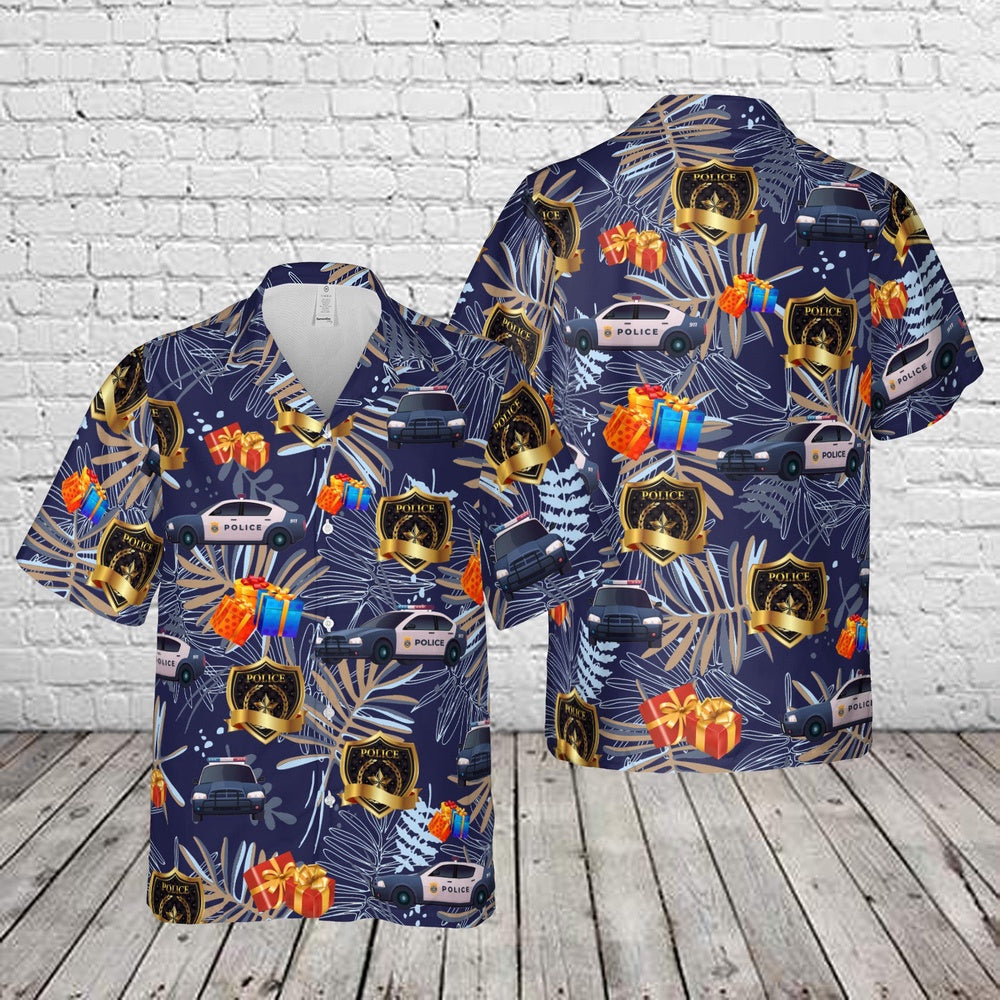 Police Christmas Hawaiian Shirt, Xmas Hawaiian Shirts, Christmas Aloha Shirts