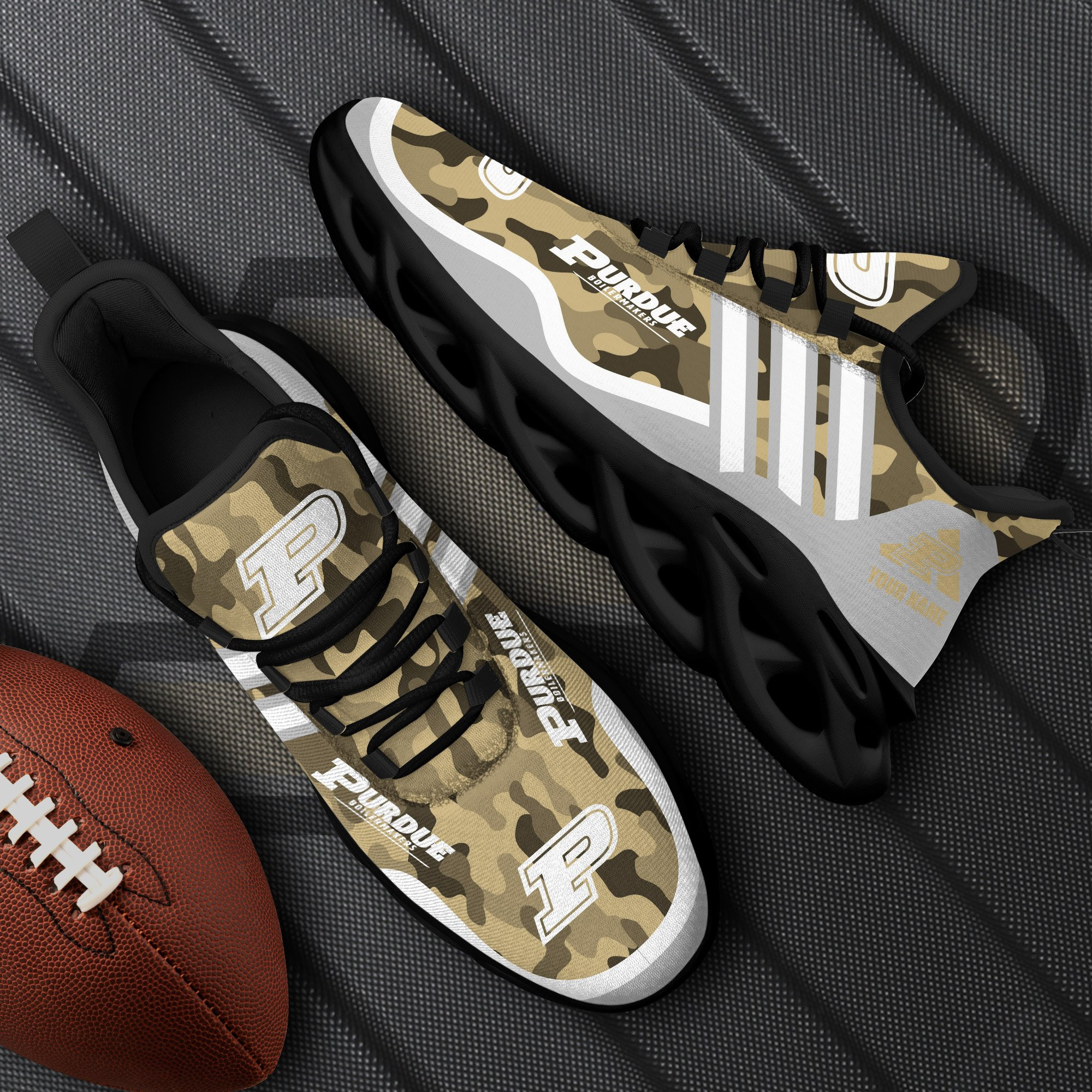 Purdue Boilermakers Black Max Soul Shoes 2025 Versions Custom Name 466