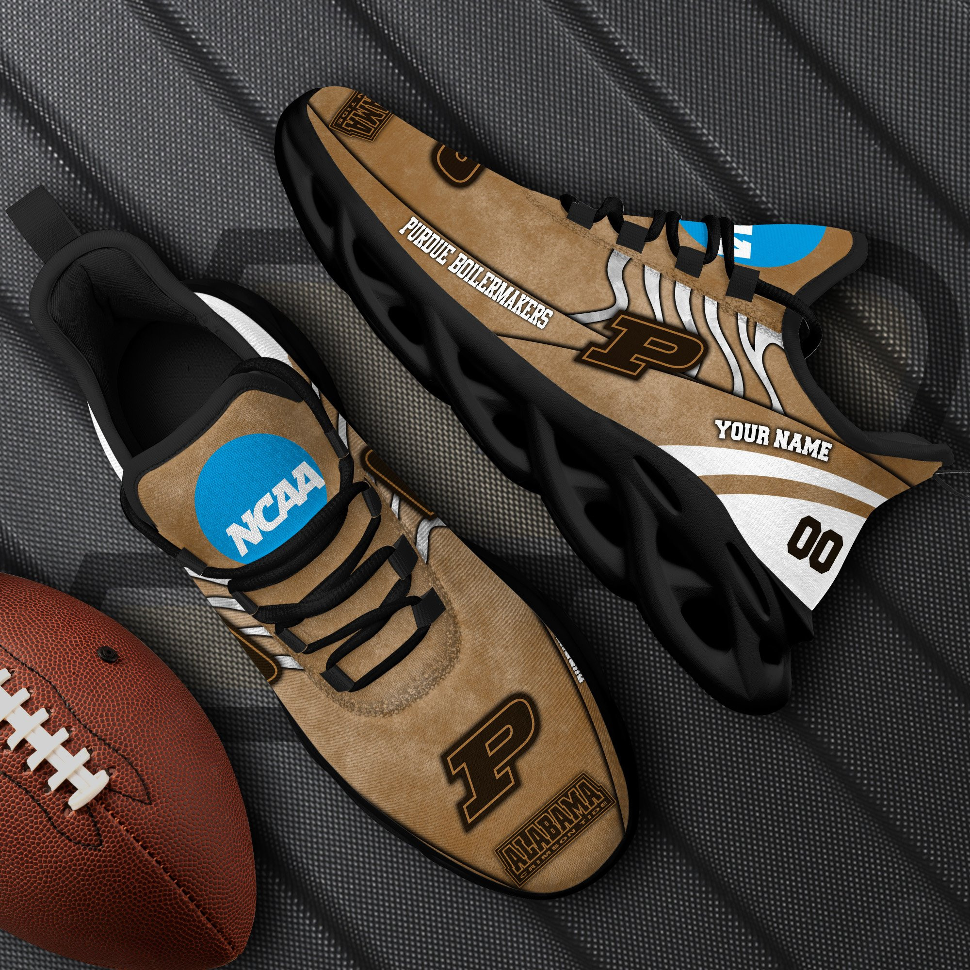 Purdue Boilermakers Black Max Soul Shoes 2025 Versions Custom Your Name And Number 312