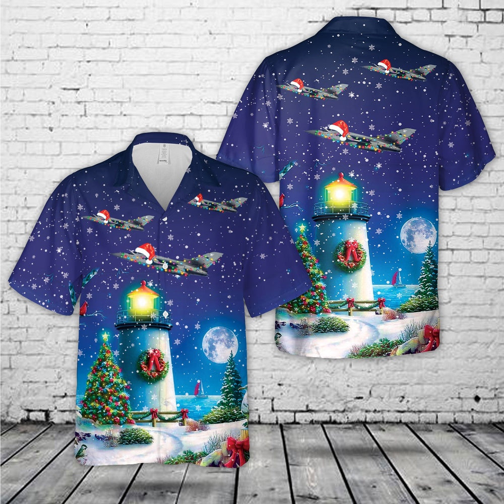 RAF Panavia Tornado F3 Christmas Hawaiian Shirt, Xmas Hawaiian Shirts, Christmas Aloha Shirts
