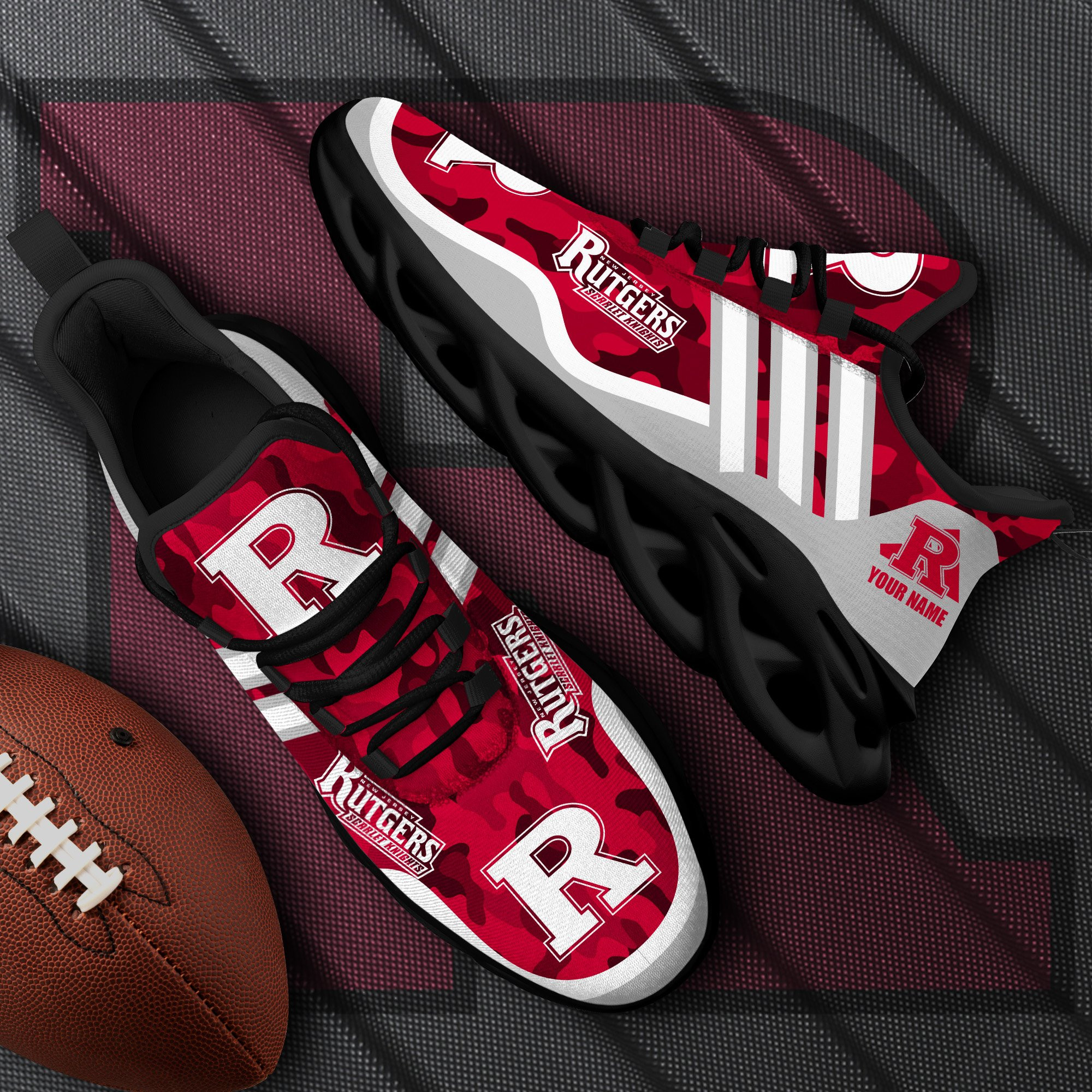 Rutgers Scarlet Knights Black Max Soul Shoes 2025 Versions Custom Name 466
