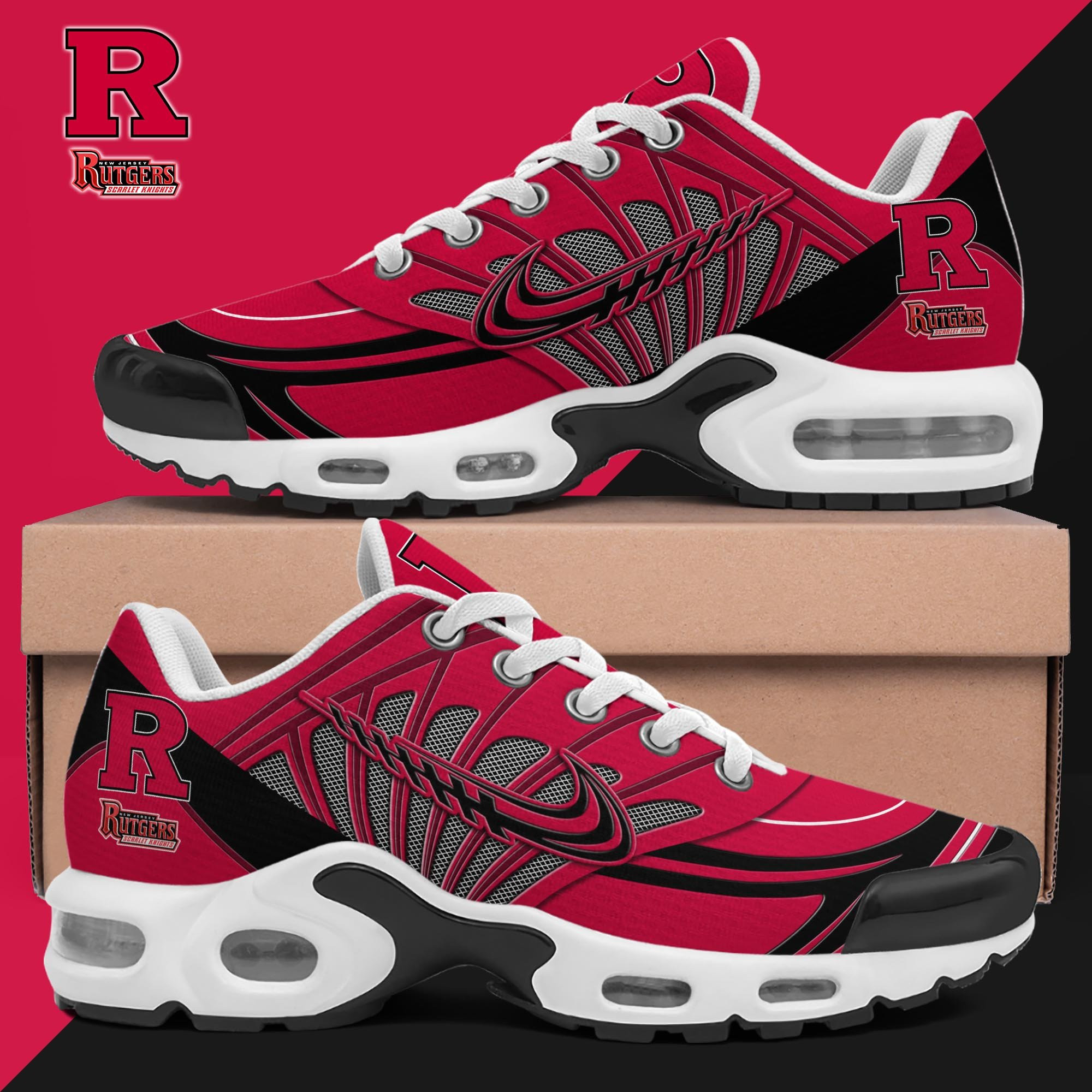 Rutgers Scarlet Knights TN Shoes 2025 Version Custom Name 135