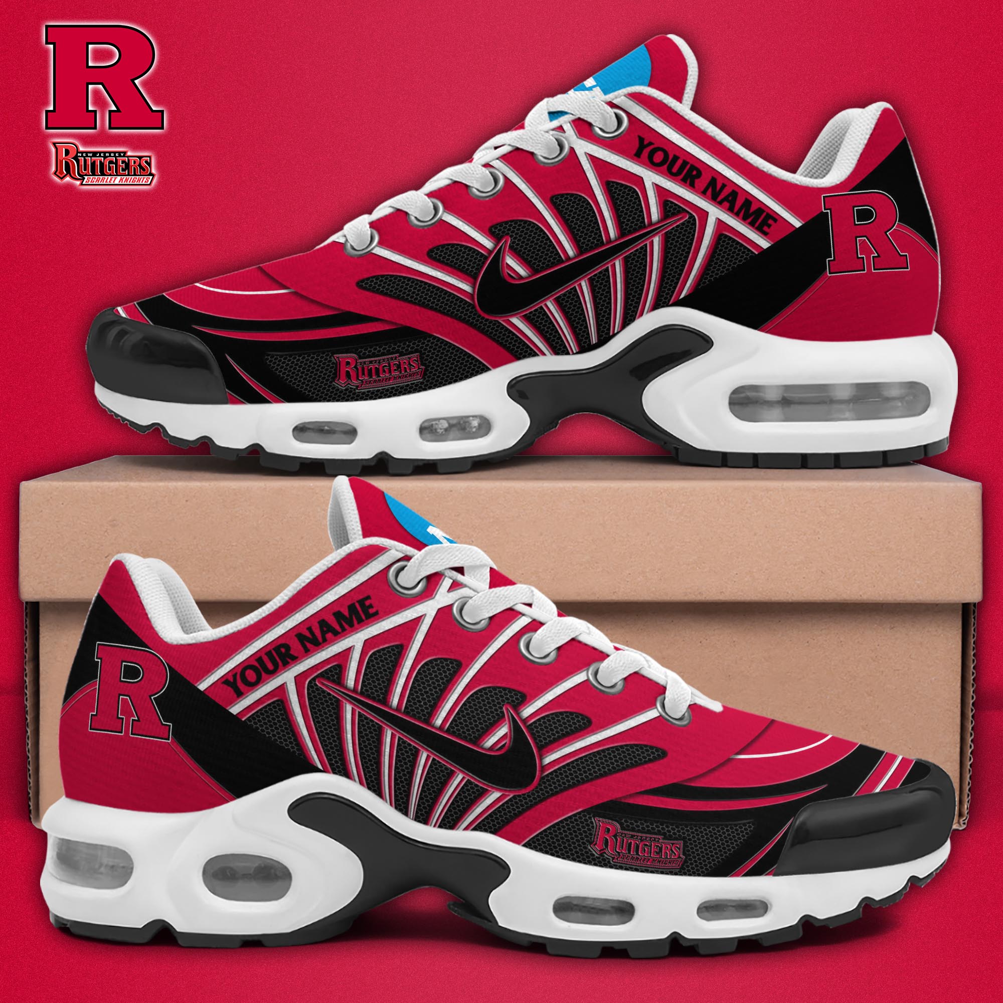 Rutgers Scarlet Knights TN Shoes 2025 Version Custom Name 
