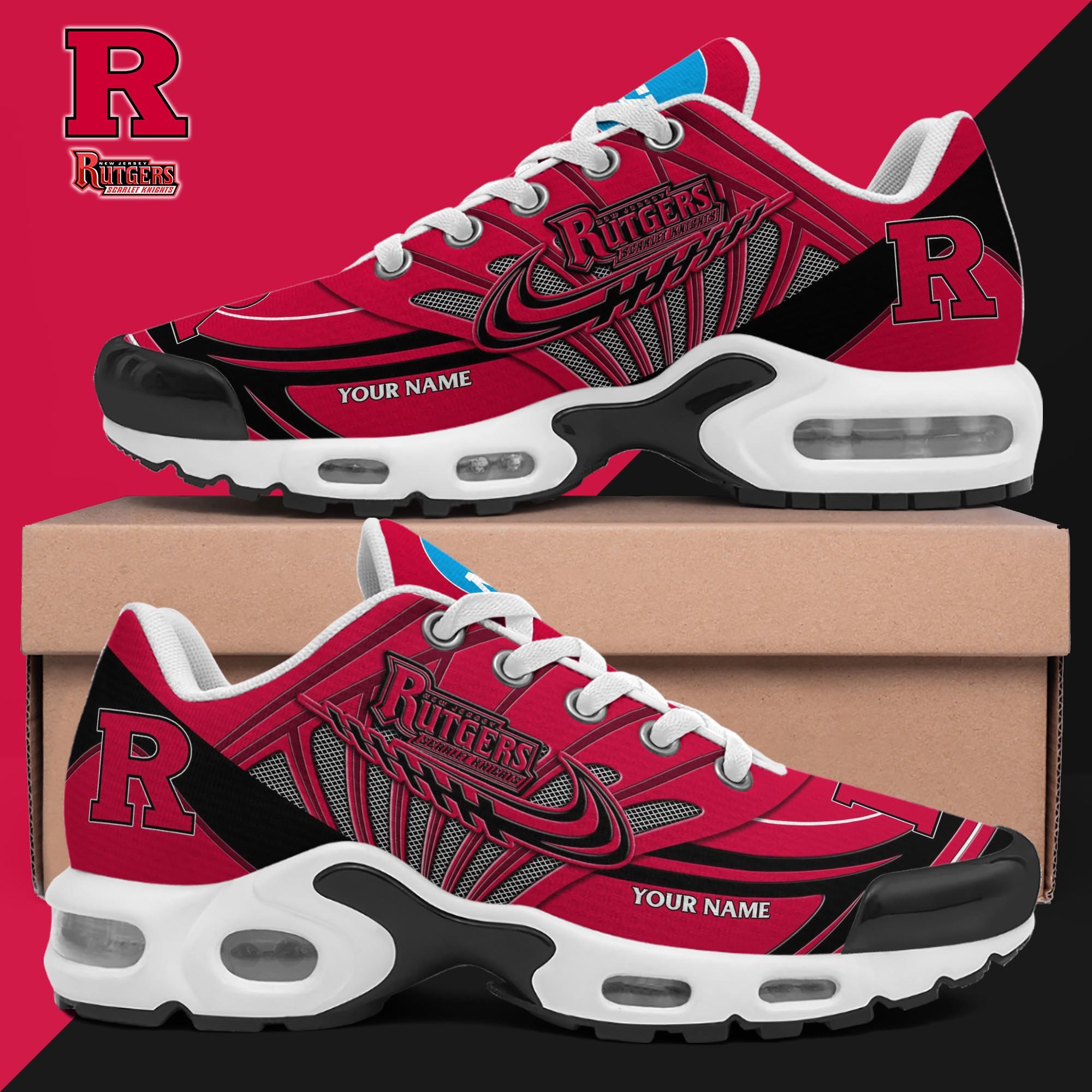 Rutgers Scarlet Knights TN Shoes 2025 Version Custom Your Name 594